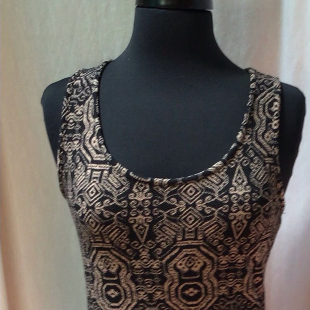 Ambiance Apparel Black, Tan dress size medium